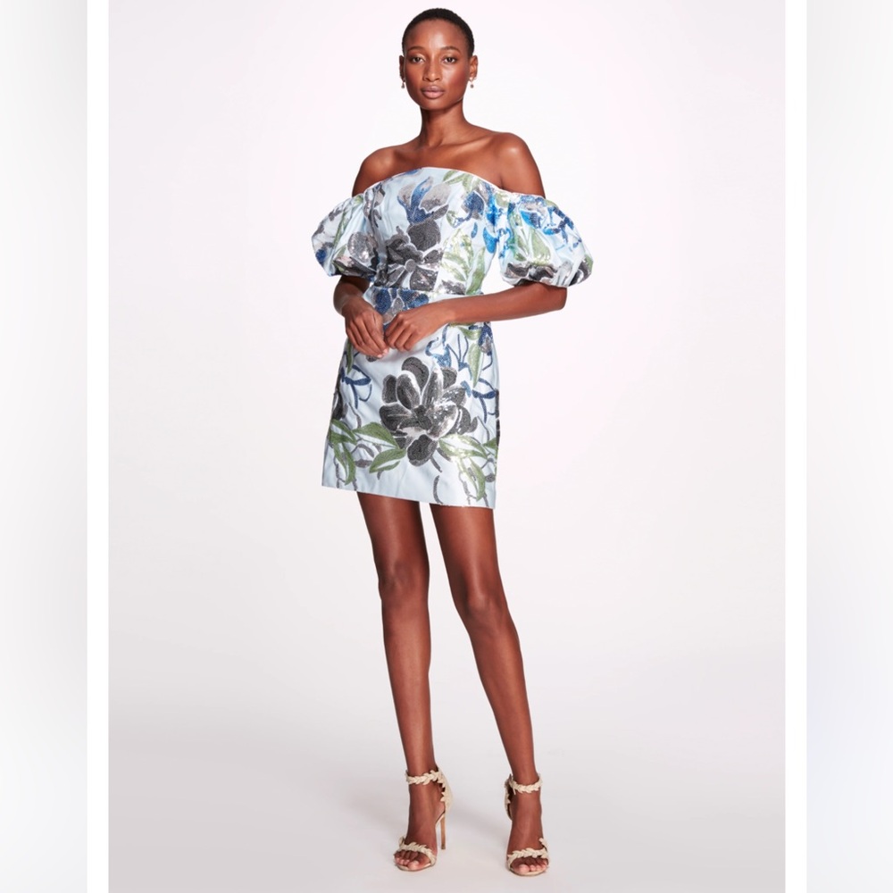 MARCHESA NOTTE**Floral Sequin Off-Shoulder Dress***US 6 $795